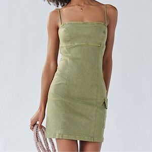 NWT Urban Outfitters Green Khaki Mini Dress
